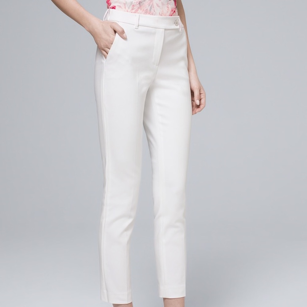 WHBM - white straight crop - worn once